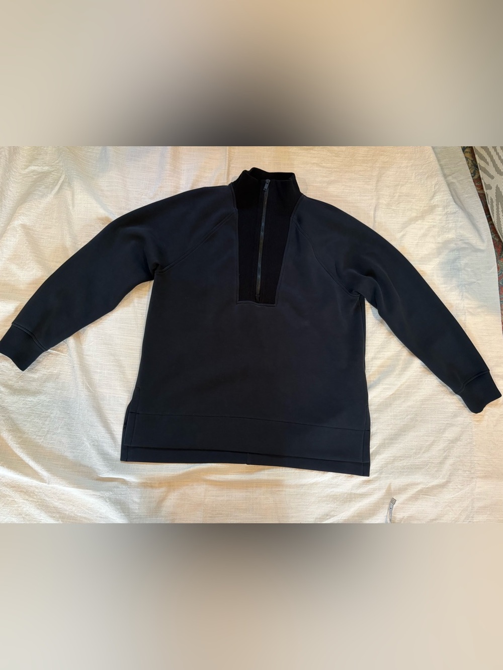Spanx quarter zip black sweatshirt size medium
